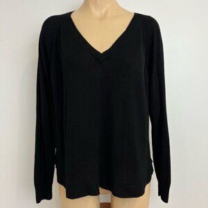 La Fee Marboutee Size 3 Medium Women’s Long Sleeve Black Sweater Sheer Back V